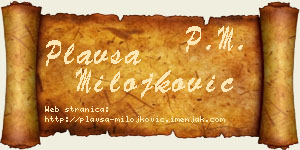 Plavša Milojković vizit kartica